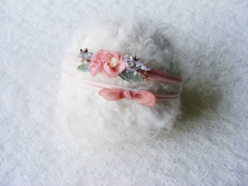 Newborn headband set Photography props set Baby tieback set Delicate props set 2 pieces newborn props set Newborn photography props set