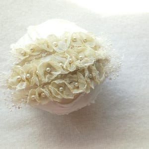 Tiny Yellow Newborn Beaded Headband Newborn Tieback Flower Girl Headband Dainty Headband  Delicate Yellow Baby Girl Tieback