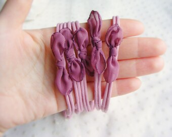 Mauve Tiny Bow Headband, Newborn Photography Prop