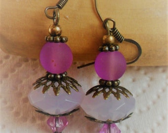 Boucles d’oreilles amour pourpre