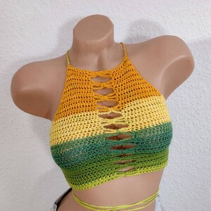 Haut de bikini au crochet, haut court, haut de bikini, haut d'été image 1