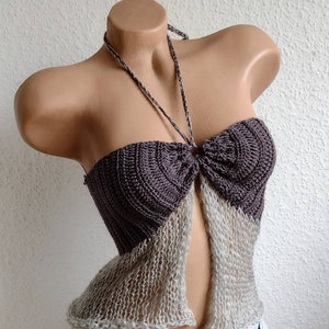 Elf top, bikini top crocheted, knitted, bikini top, summer top, fairy top