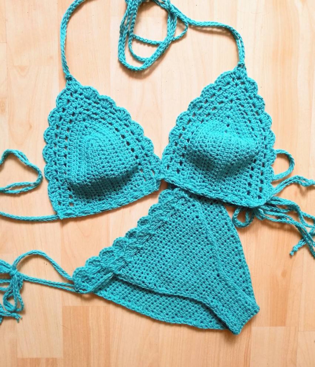 Bikini Crocheted Brazilian Stem Bikini Set Bikini Top Etsy