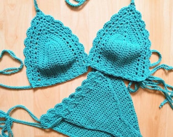 Bikini crocheté, tige brésilienne, Ensemble Bikini, Haut Bikini,