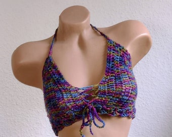 Bikini top crocheté, crop top, bikini top, top été