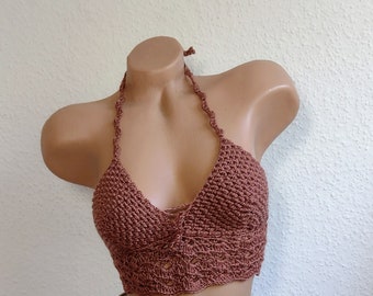 Haut de bikini au crochet, haut court, haut de bikini, haut d'été