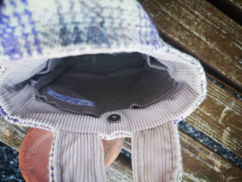 Handmade on the beautiful Isle of Skye Harris tweed bucket bag