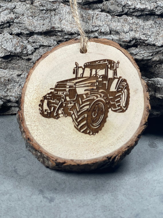 Tractor, Case Tractor Rustic Wood Ornament, Laser Engraved Ornament, Pinon Wood Ornament, Pine Ornament, Wood Ornament