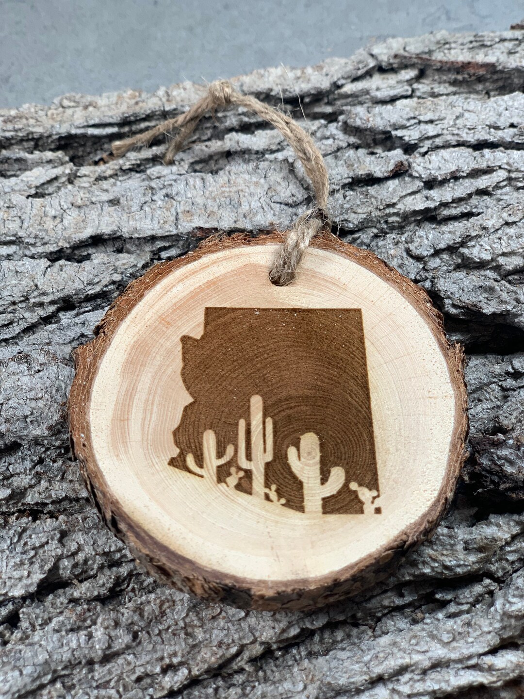 Rustic Arizona Design With Cactus, Wood Ornament, Laser Engraved ...