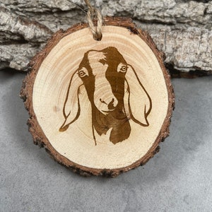 Ziege, Boer Ziege, Laser gravierte Verzierung, Pinon Holzverzierung, Holzverzierung, Laserverzierung