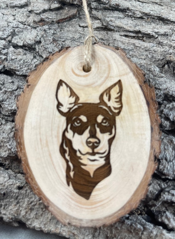 Rat Terrier, Rustic Wood Ornament, Laser Engraved Ornament,, Pinon Wood Ornament, Wood Ornament, Laser Ornament