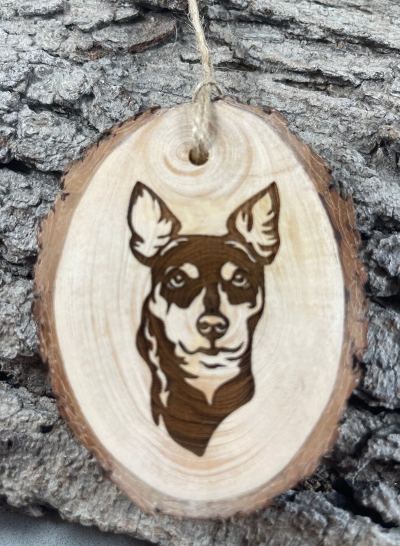 Rat Terrier, Rustic Wood Ornament, Laser Engraved Ornament,, Pinon Wood Ornament, Wood Ornament, Laser Ornament