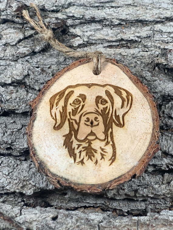 German Short Hair Pointer, Rustic Wood Ornament, Laser Engraved Ornament,, Pinon Wood Ornament, Wood Ornament, Laser Ornament