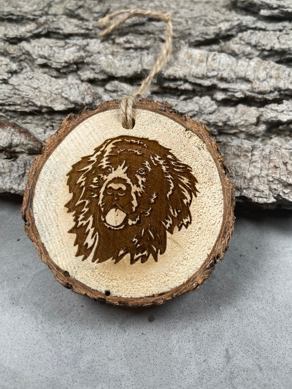 Newfoundland, Rustic Wood Ornament, Laser Engraved Ornament,, Pinon Wood Ornament, Wood Ornament, Laser Ornament