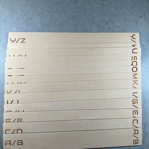 A-Z Laser Cut Record Dividers/Organizers. Vinyl Records, Shelf Dividers.  Horizontal or Vertical, Double Sided