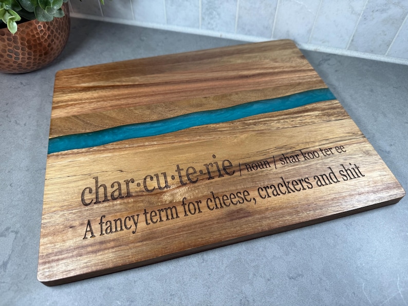 Funny Acacia Wood Charcuterie Board - Thumbnail 4