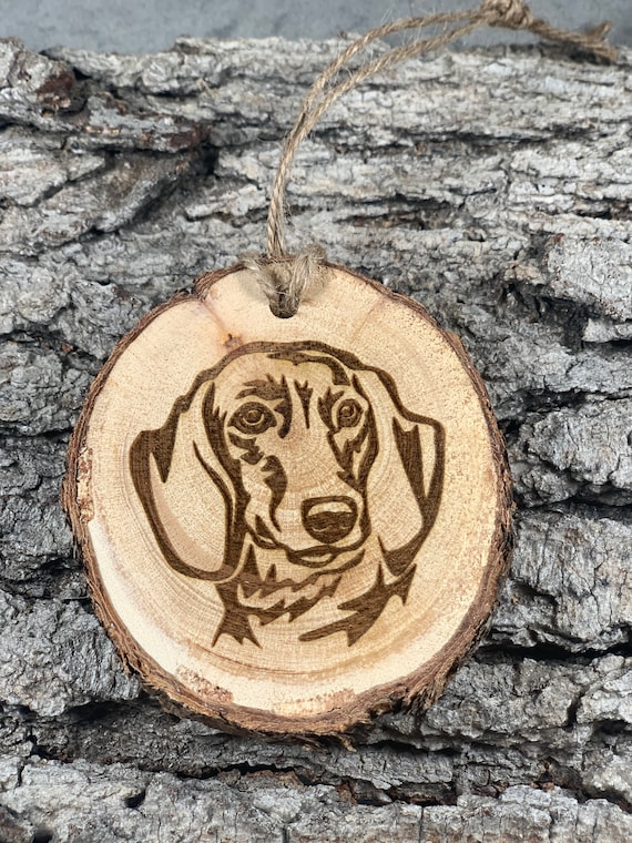 Dachshund, Wiener dog Rustic Wood Ornament, Laser Engraved Ornament,, Pinon Wood Ornament, Wood Ornament, Laser Ornament