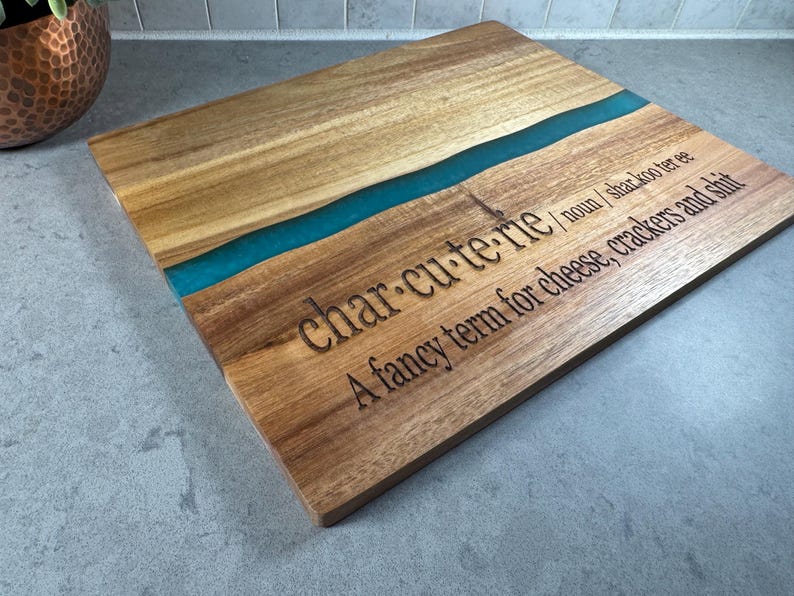 Funny Acacia Wood Charcuterie Board - Thumbnail 5