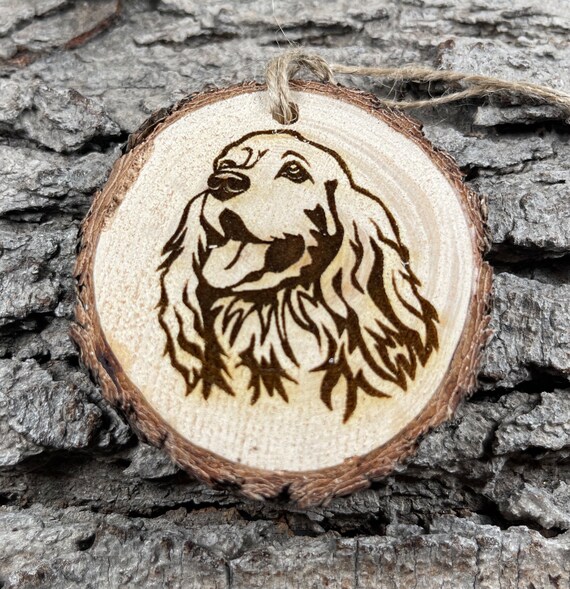 Cocker Spaniel, Rustic Wood Ornament, Laser Engraved Ornament,, Pinon Wood Ornament, Wood Ornament, Laser Ornament