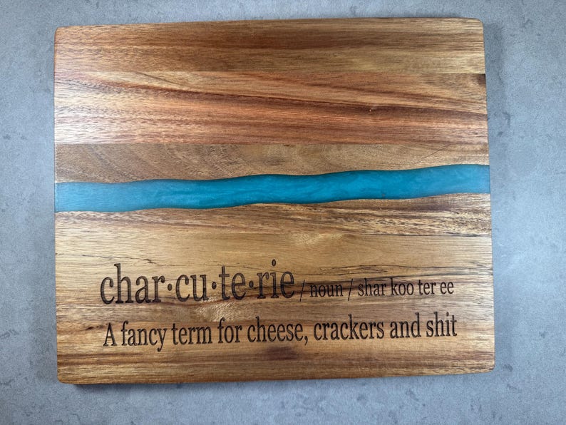 Funny Acacia Wood Charcuterie Board - Thumbnail 2
