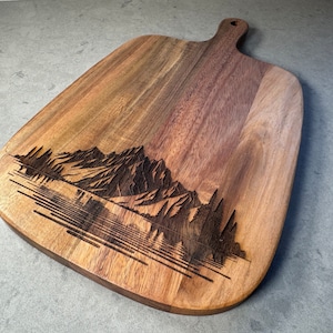 Mountain Design Charcuterie Board with Handle