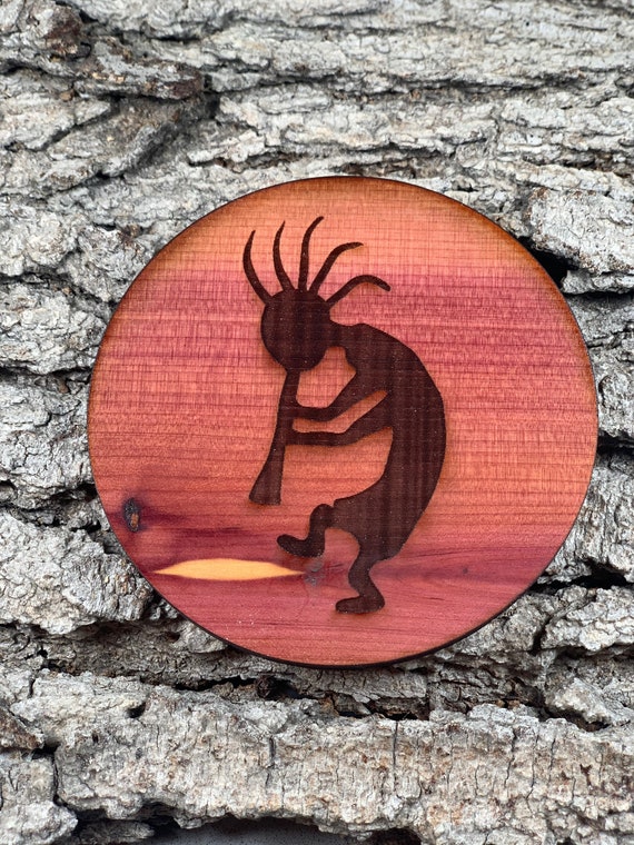 Kokopelli Southwest- Cedar coaster set