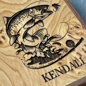 Personalized option. Name or initials are engraved under image
