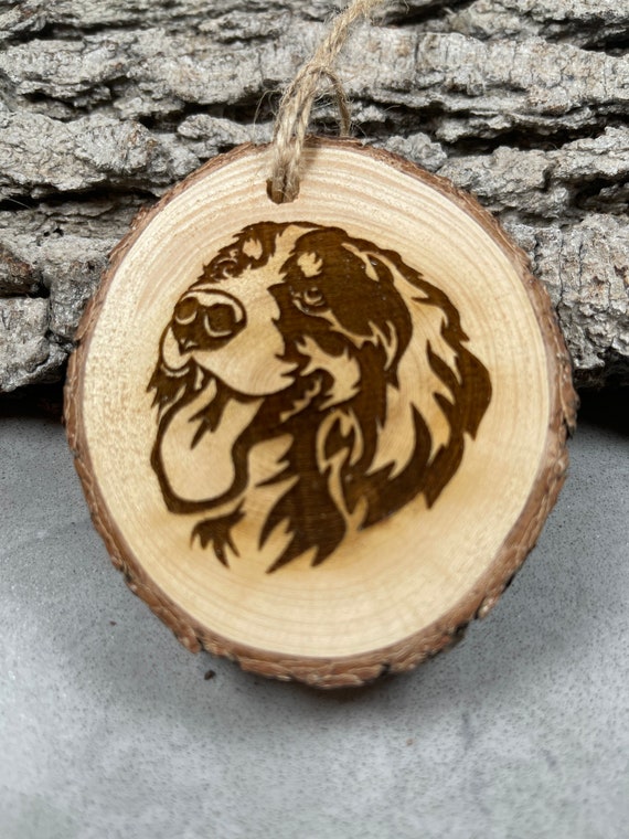 Bernese Mountain Dog, Rustic Wood Ornament, Laser Engraved Ornament,, Pinon Wood Ornament, Wood Ornament, Laser Ornament