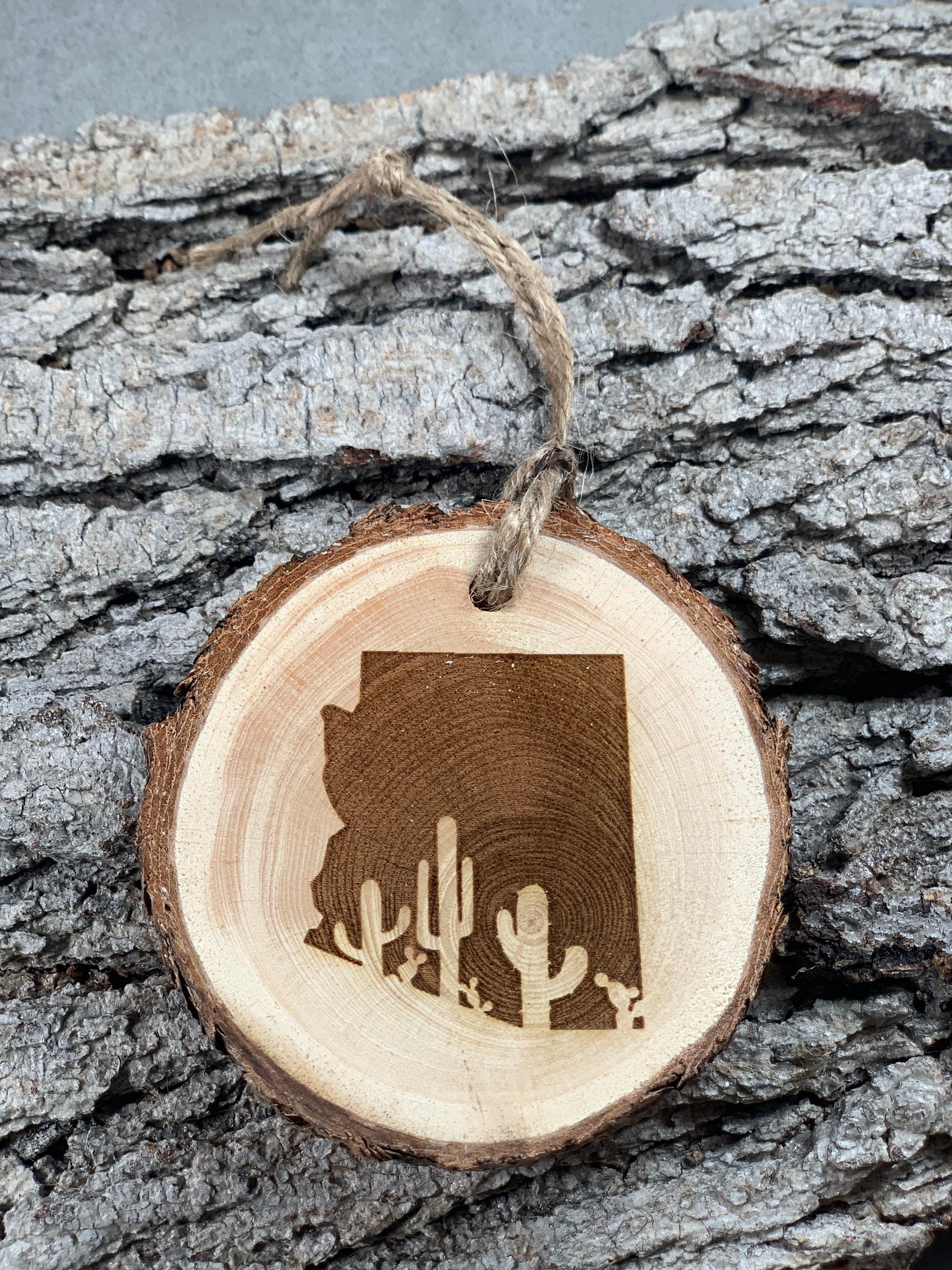 Rustic Arizona Design With Cactus Wood Ornament Laser - Etsy