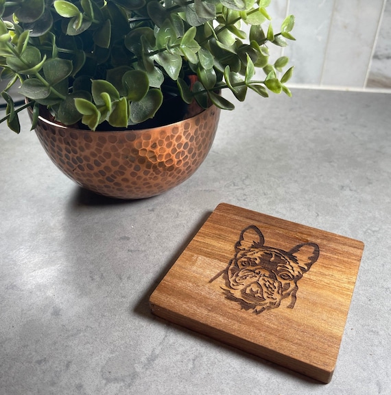 Dog Breed Coaster Set on Acacia Wood - Pick Your Dog, Personalization is Available