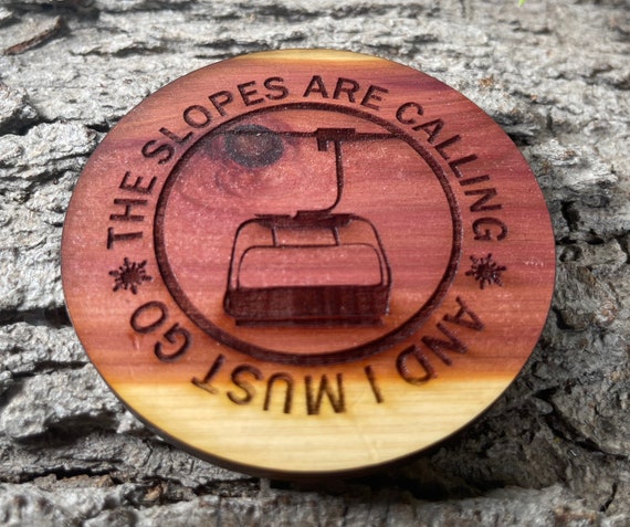 The Slopes are Calling and I must Go design - Cedar coaster set