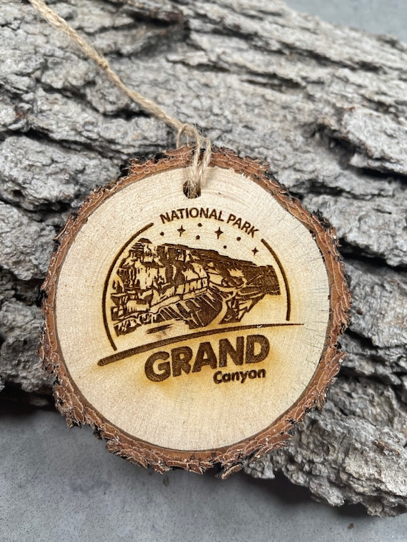 Grand Canyon, National Park Design, Wood  Ornament, Laser Engraved Ornament, Pinon Wood Ornament, Pine Ornament