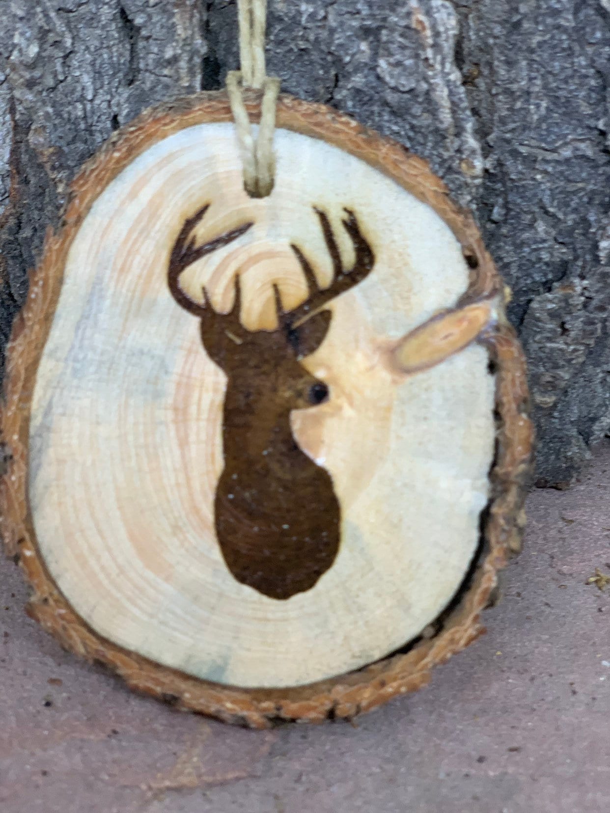 Rustic Wood Ornament Laser Engraved Ornament Deer Ornament Pinon Wood Ornament Pine Ornament Wood Ornament Laser Ornament