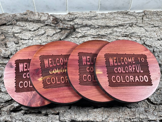 Welcome to Colorful Colorado - Cedar coaster set