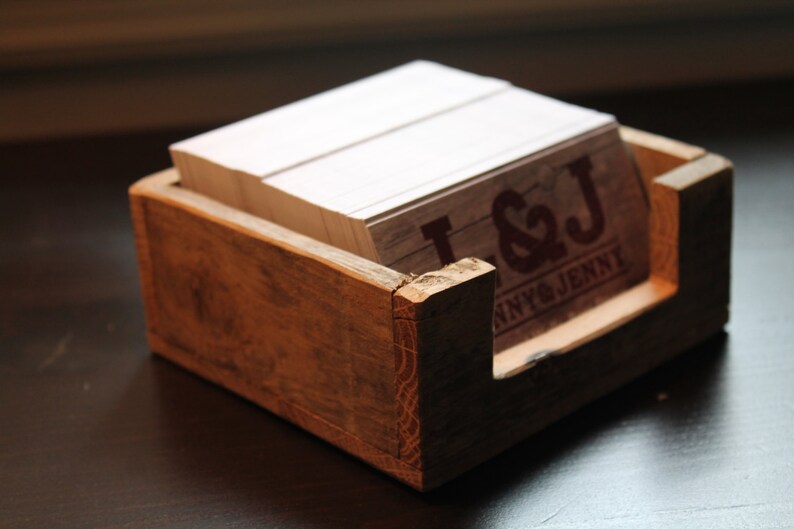 Rustic Business Card Holder Box for Business Cards Wooden