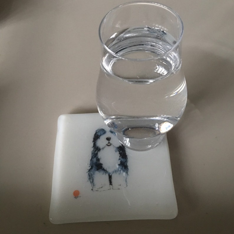 Dog coasters / fused glass tile with dogs image 8