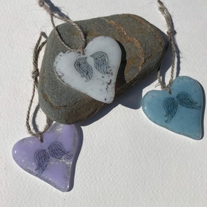 Angel wing Glass Hearts