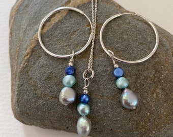 Triple Freshwater Pearl and Silver Jewellery