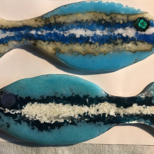 Fused Glass Fused Glass Fish Wall Art Sun Catchers Fused Etsy UK
