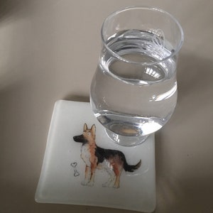 Dog coasters / fused glass tile with dogs image 4