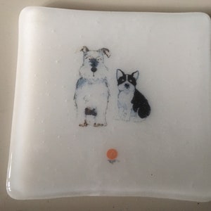 Dog coasters / fused glass tile with dogs image 7