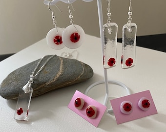 Fused Glass Silver Poppy Jewellery Collection