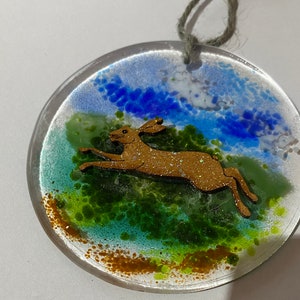 Hare Fused Glass Suncatchers