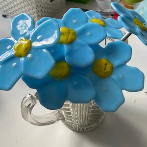 Small Fused Glass ForgetMeNot Flowers
