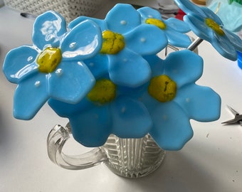 Small Fused Glass ForgetMeNot Flowers