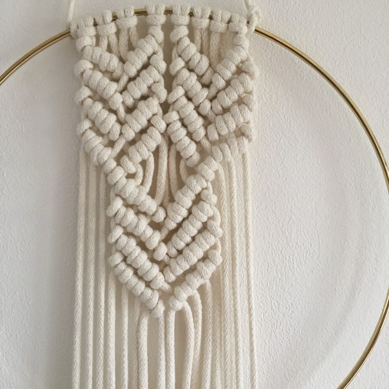 Gold Ring Macrame Wall Hanging Minimalist Macrame Tapestry Etsy