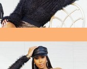 black fringe top for women party casual wear with fringes sexy look cold shoulder