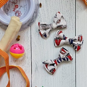 Sailboat Print Pet Bow Tie: Nautical Collar Accessory for Small Cats & Dogs