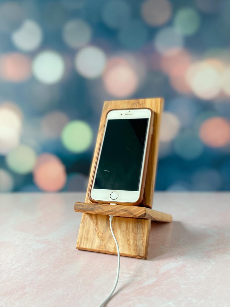Wooden Collapsable Cell Phone Stand, Hands-free Easy To Store Tablet Holder image 3