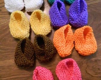 Knitted Infant Cross Over Booties, Fits 0-3 Month, You Choose Color & Quantity, Crib Shoes, Baby Moccasins, Baby Shower Gift